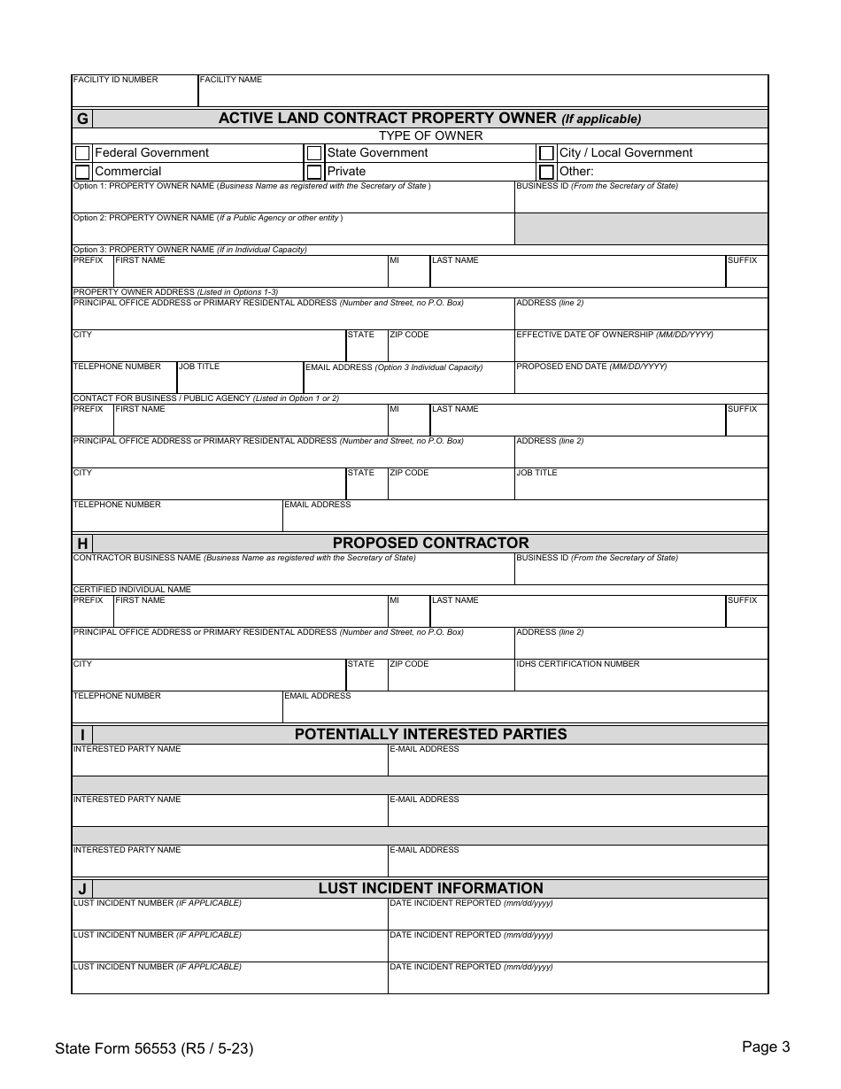 State Form 56553 Thirty (30) Day Notification of Intent to Close - Indiana, Page 3