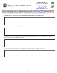 State Form 57241 Waste Tire Grant Program Application - Indiana, Page 2