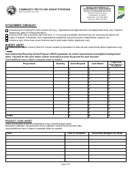 State Form 56847 Community Recycling Grant Program Application - Indiana, Page 2
