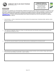 State Form 56847 Community Recycling Grant Program Application - Indiana, Page 3