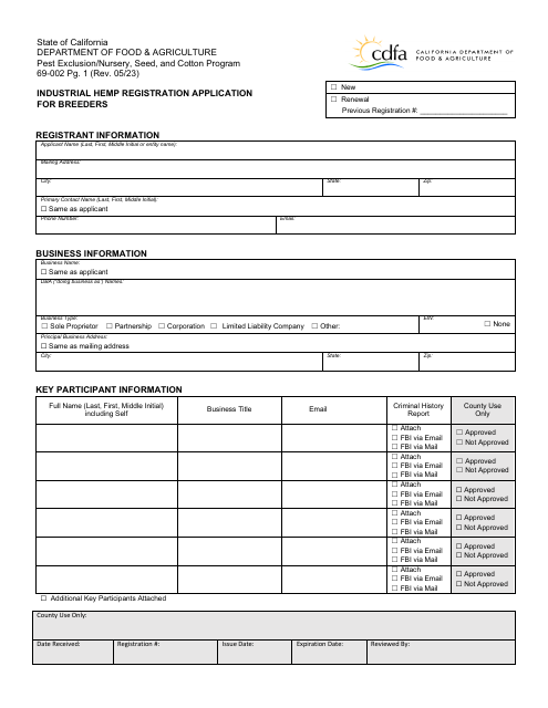 Form 69-002  Printable Pdf