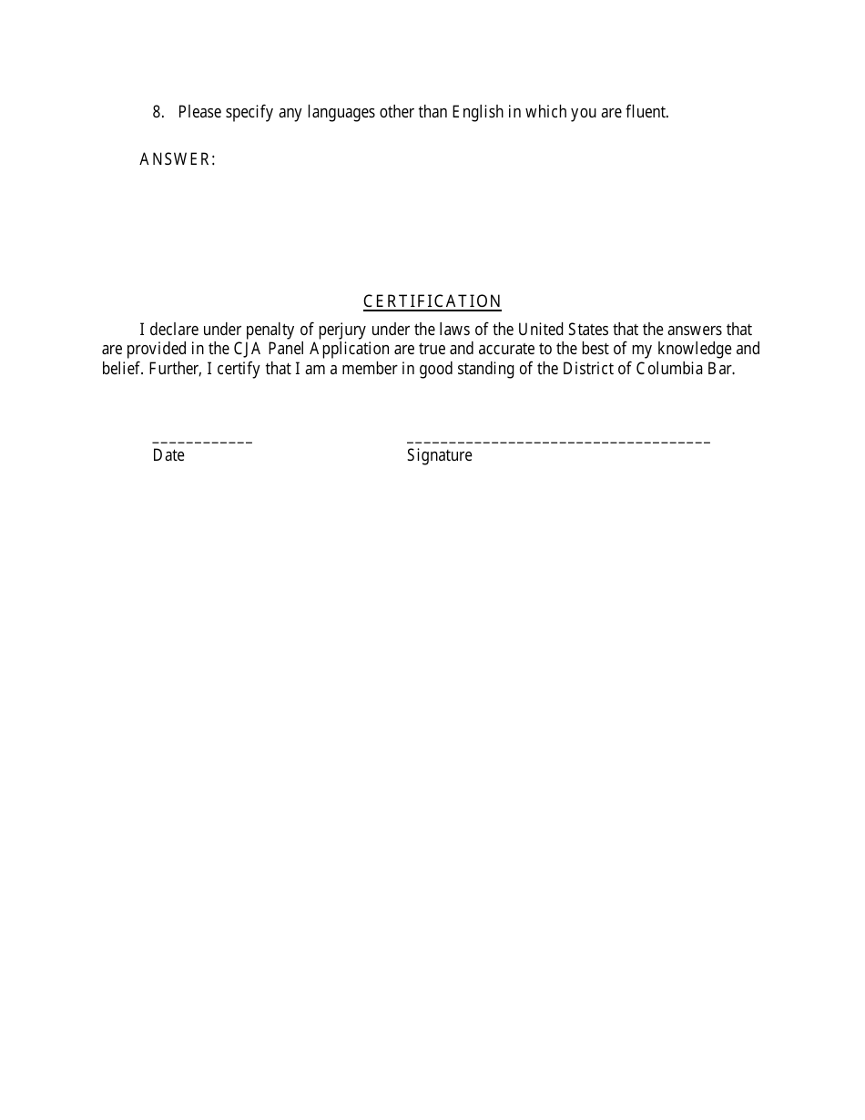 Application of Current Cja Attorney for Continued Full Panel Membership - Washington, D.C., Page 3