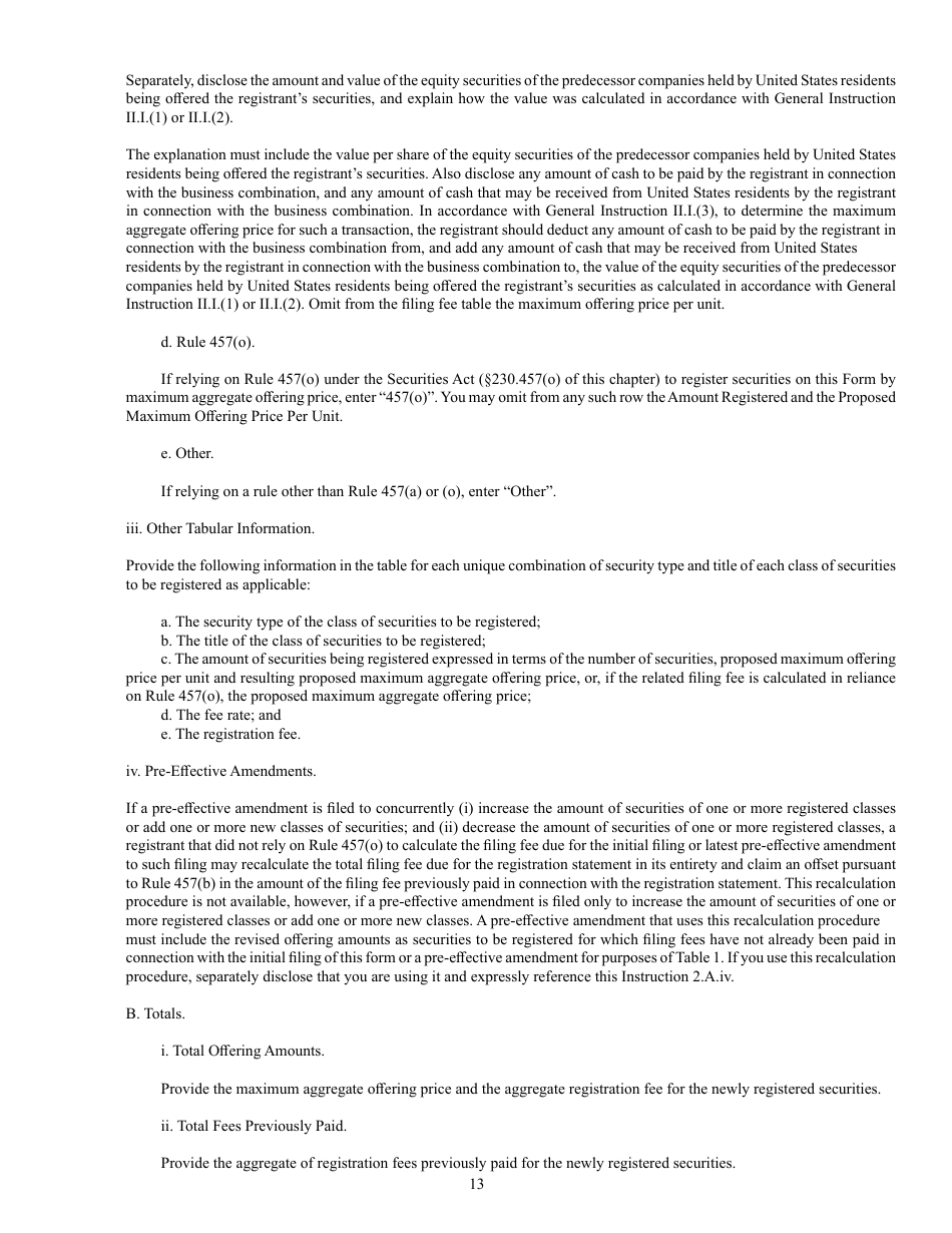 Form F-10 (SEC Form 2292) Registration Statement Under the Securities Act of 1933, Page 13