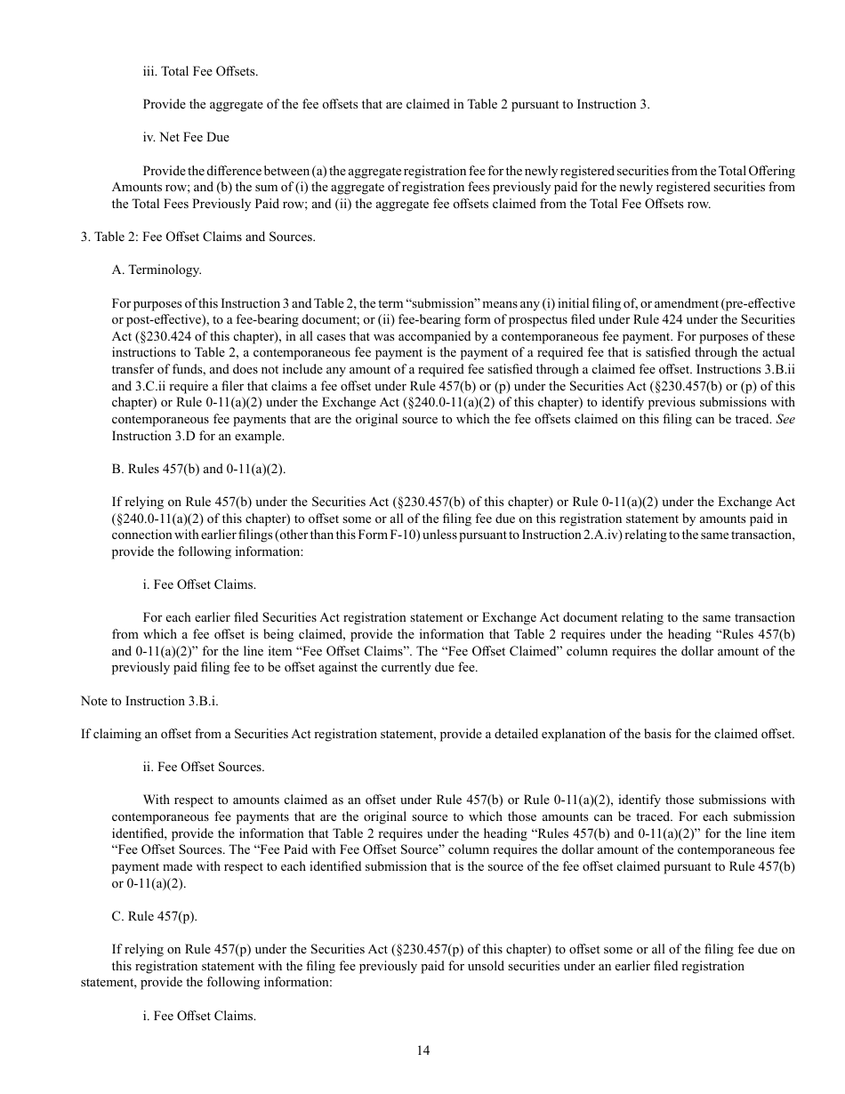 Form F-10 (SEC Form 2292) Registration Statement Under the Securities Act of 1933, Page 14