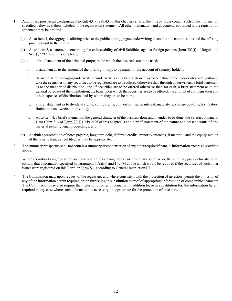 Form F-1 (SEC Form 1981) Registration Statement Under the Securities Act of 1933, Page 12