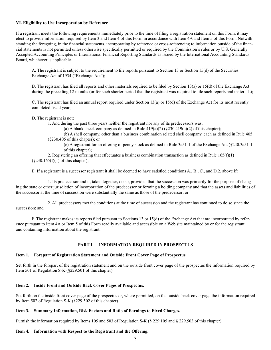 Form F-1 (SEC Form 1981) Registration Statement Under the Securities Act of 1933, Page 3