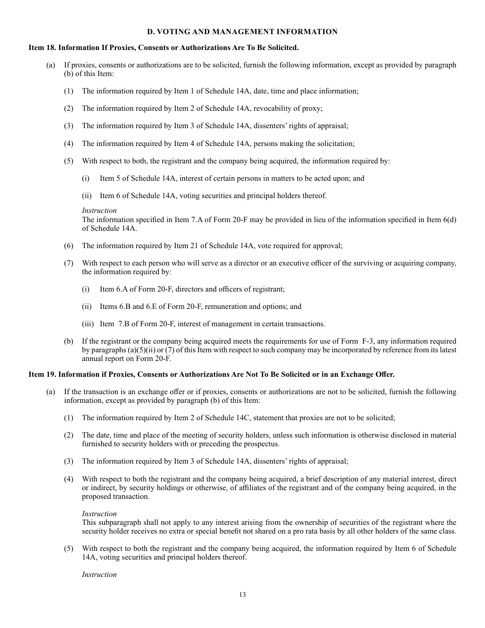 Form F-4 (SEC Form 2078) Registration Statement Under the Securities Act of 1933, Page 13