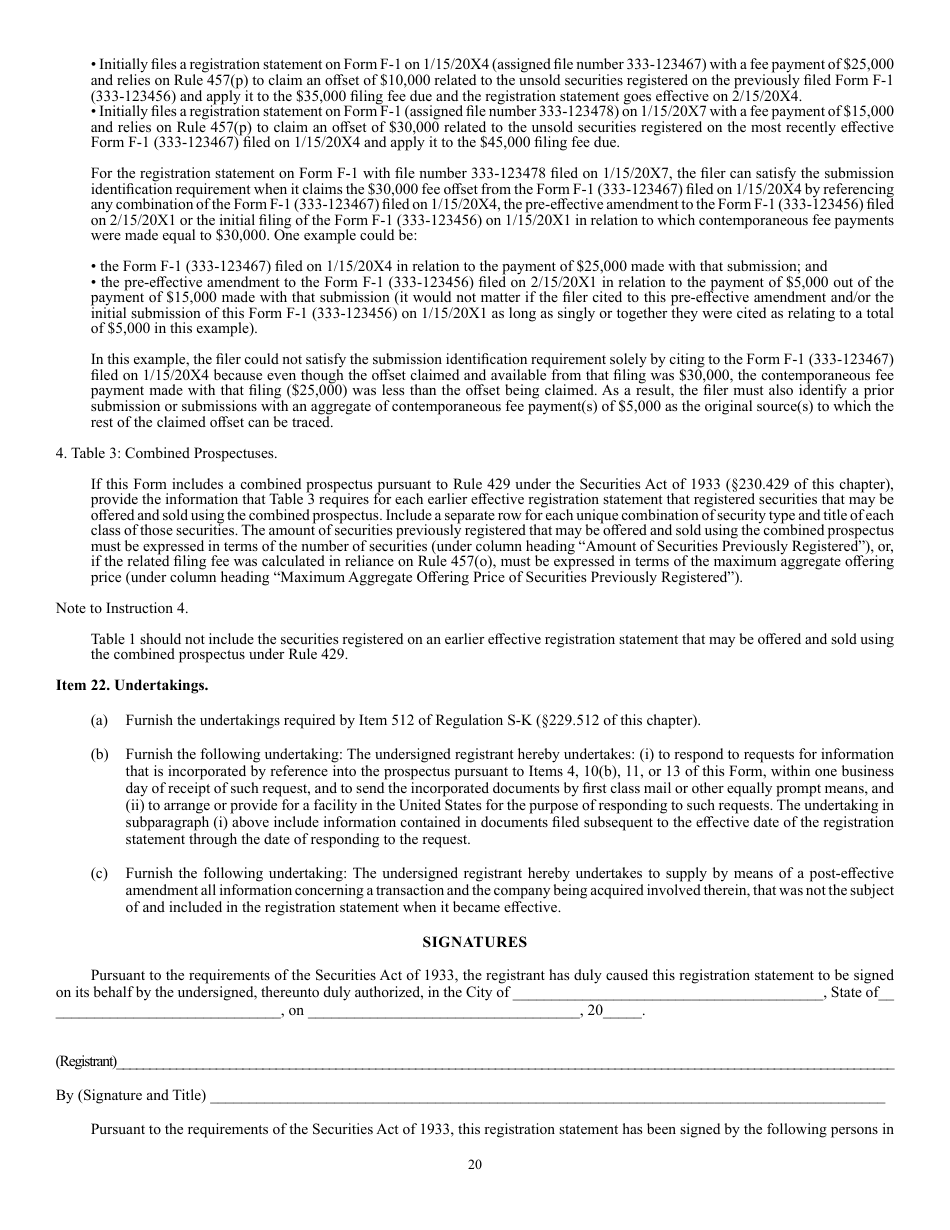 Form F-4 (SEC Form 2078) Registration Statement Under the Securities Act of 1933, Page 20