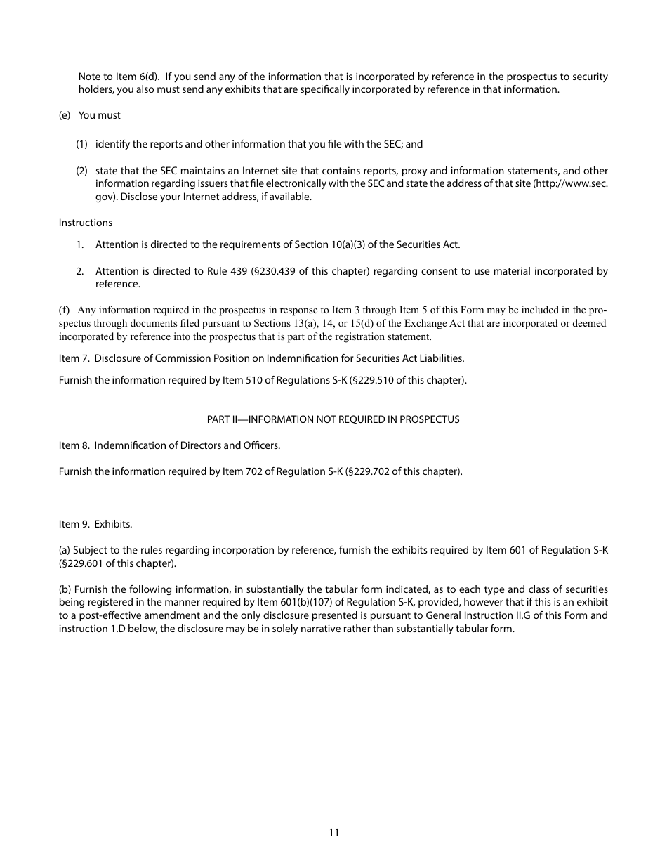 Form F-3 (SEC Form 1983) Registration Statement Under the Securities Act of 1933, Page 11