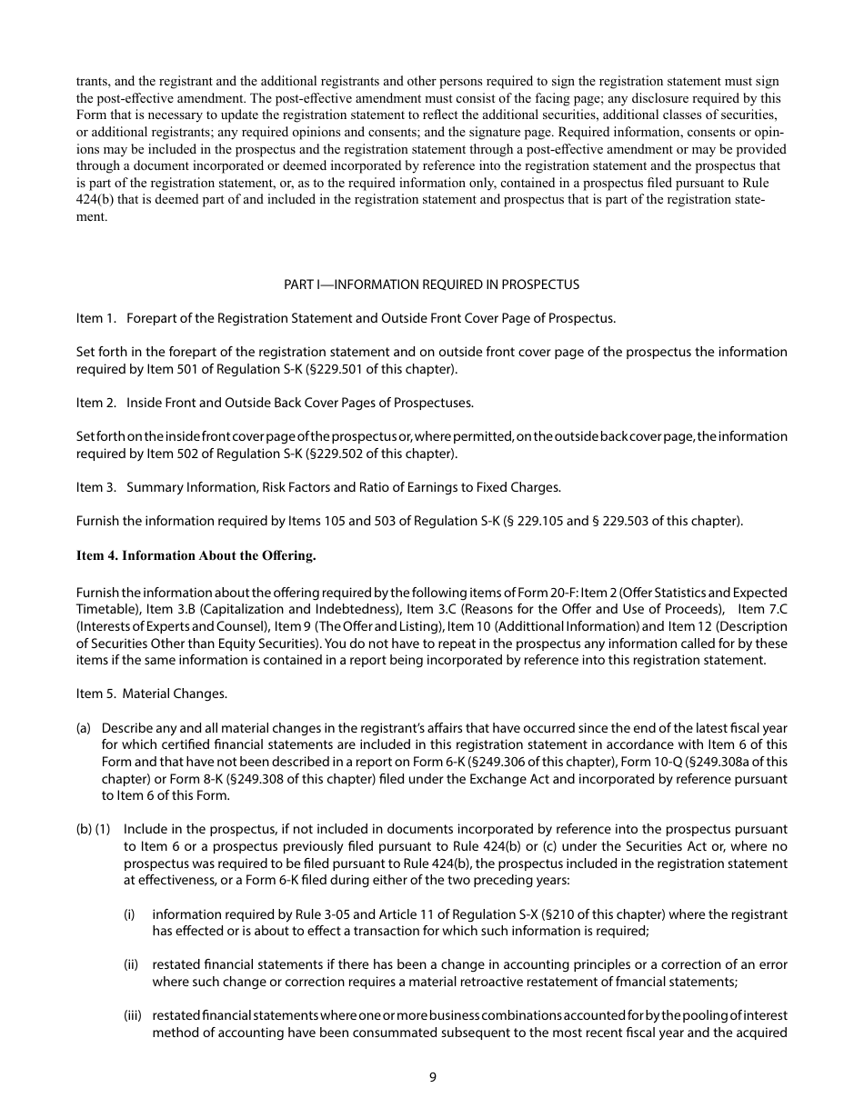 Form F-3 (SEC Form 1983) Registration Statement Under the Securities Act of 1933, Page 9