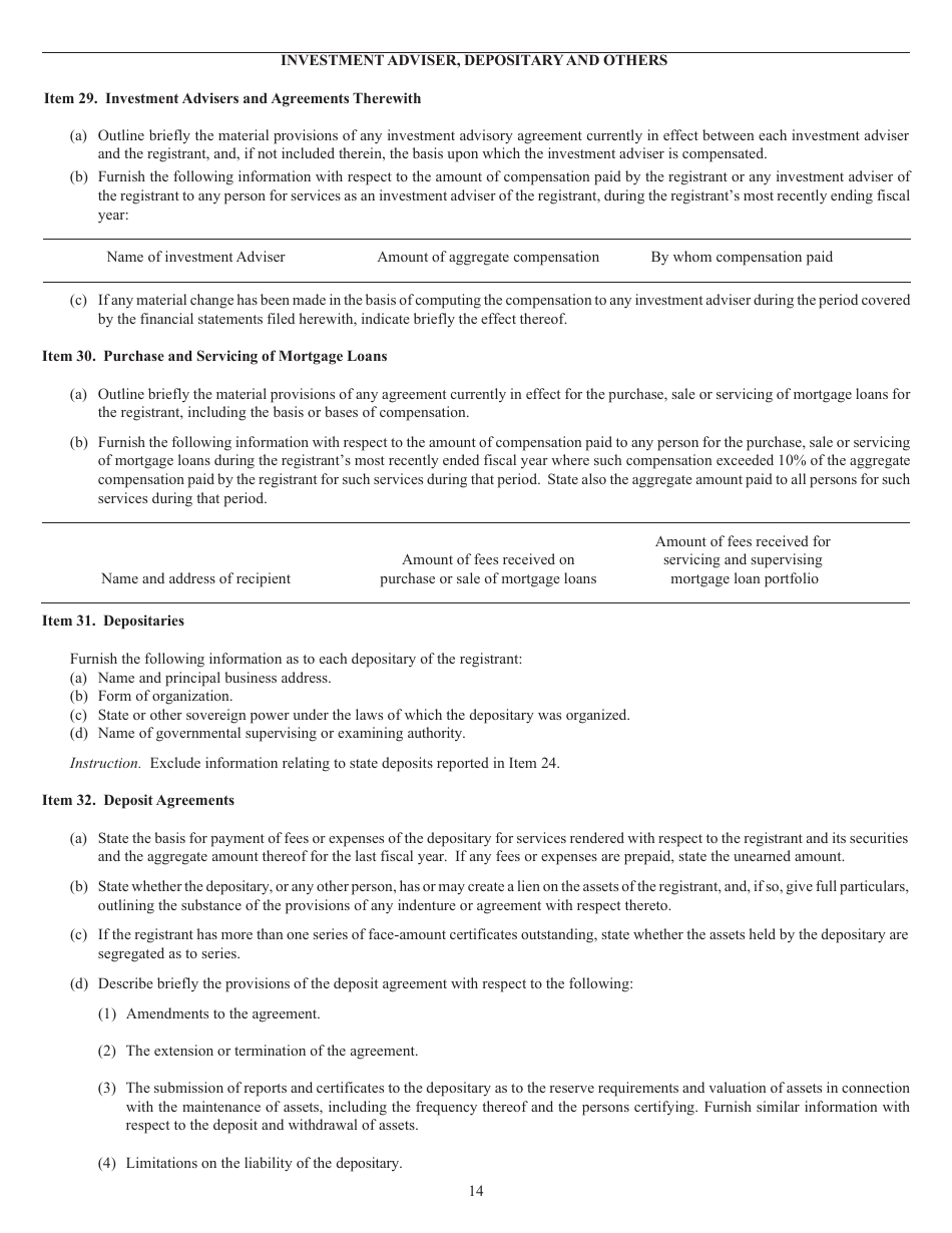 Form N-8B-4 (SEC Form 1285) Registration Statement of Face-Amount Certificate Companies Pursuant to Section 8(B) of the Investment Company Act of 1940, Page 14