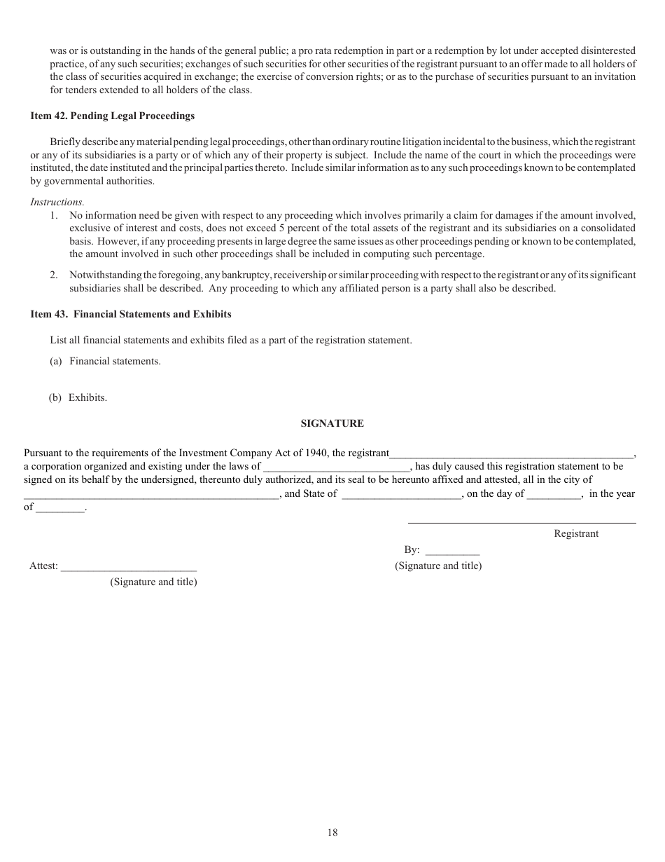 Form N-8B-4 (SEC Form 1285) Registration Statement of Face-Amount Certificate Companies Pursuant to Section 8(B) of the Investment Company Act of 1940, Page 18