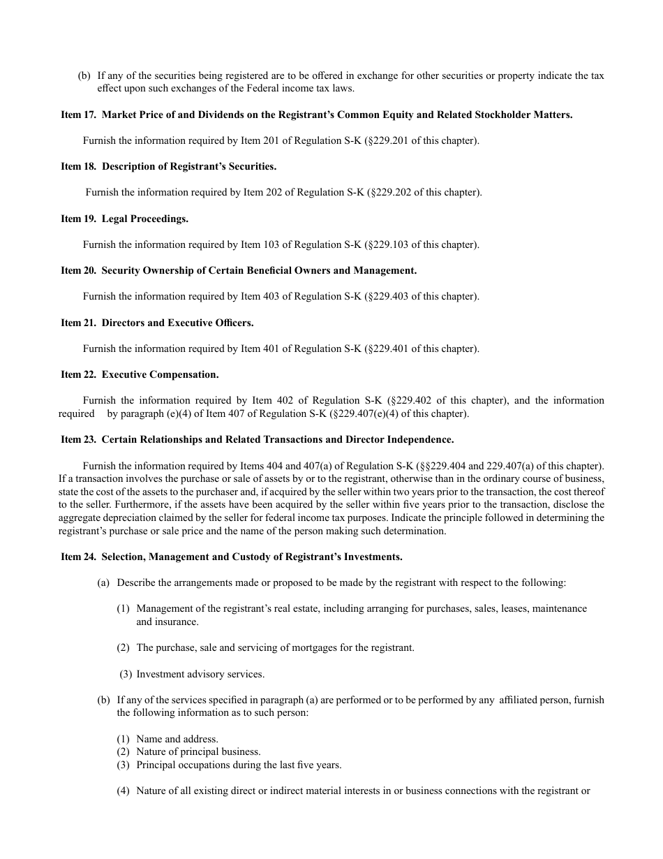 Form S-11 (SEC Form 907) Registration Under the Securities Act of 1933 of Securities of Certain Real Estate Companies, Page 10