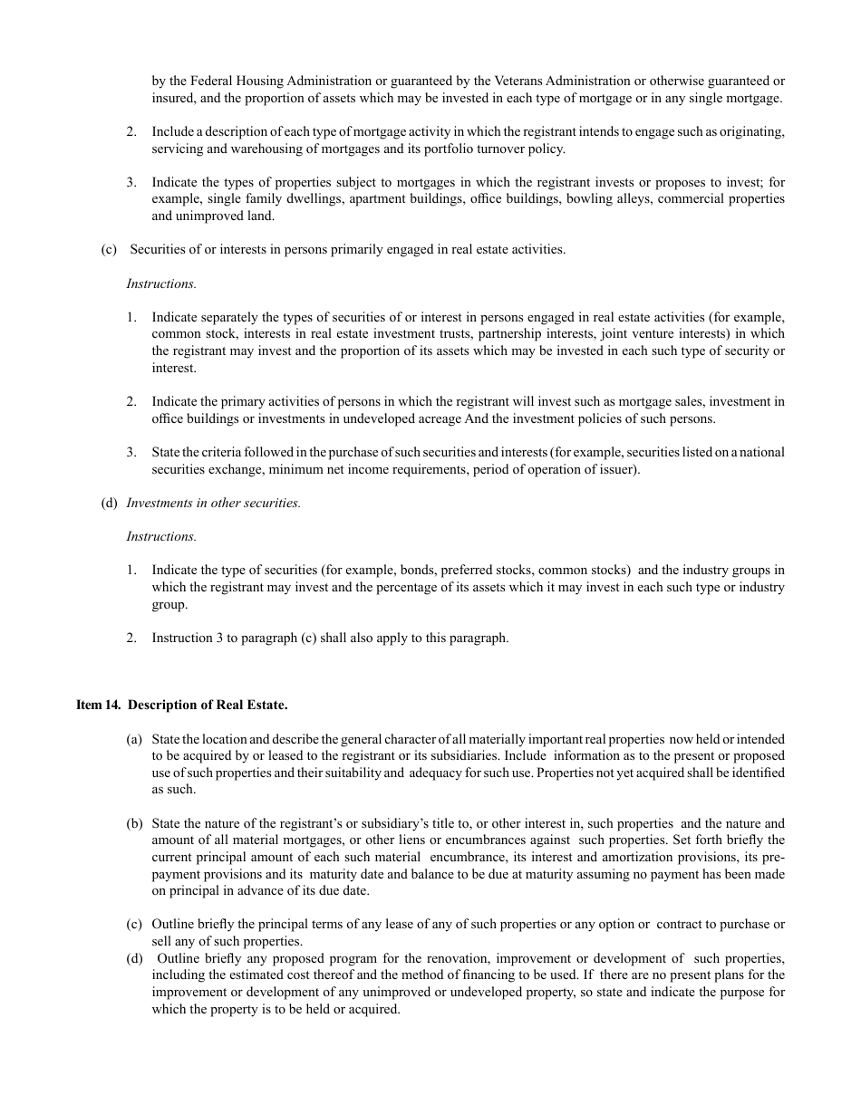 Form S-11 (SEC Form 907) Registration Under the Securities Act of 1933 of Securities of Certain Real Estate Companies, Page 8