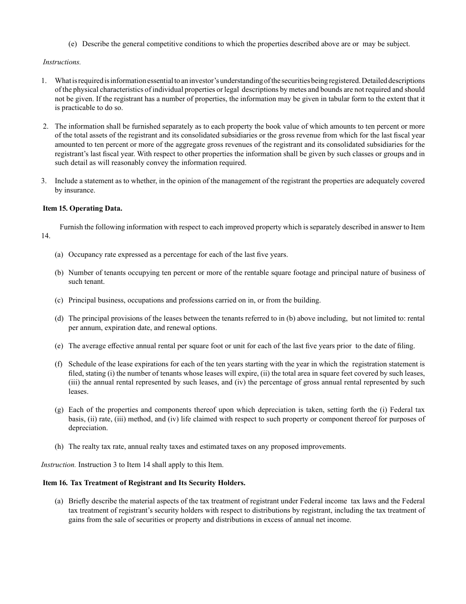 Form S-11 (SEC Form 907) Registration Under the Securities Act of 1933 of Securities of Certain Real Estate Companies, Page 9