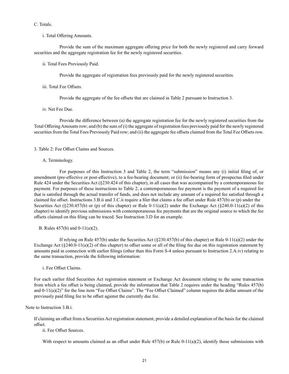 Form S-4 (SEC Form 2077) Registration Statement Under the Securities Act of 1933, Page 21