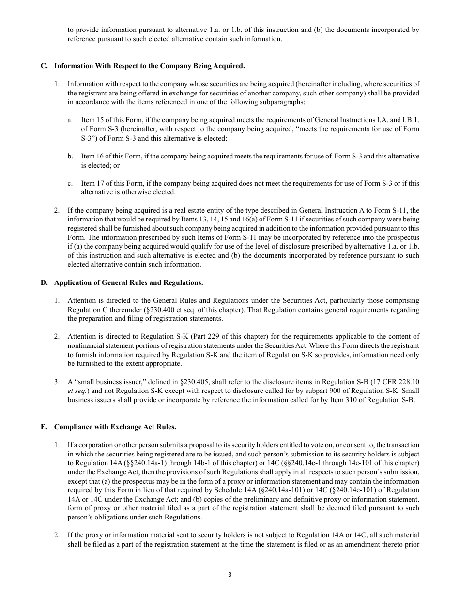 Form S-4 (SEC Form 2077) Registration Statement Under the Securities Act of 1933, Page 3