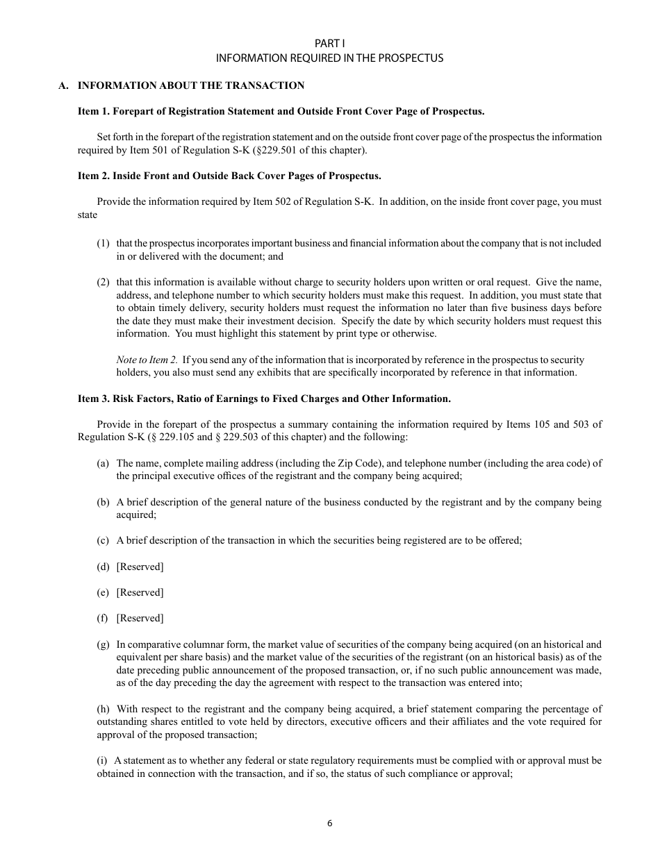Form S-4 (SEC Form 2077) Registration Statement Under the Securities Act of 1933, Page 6
