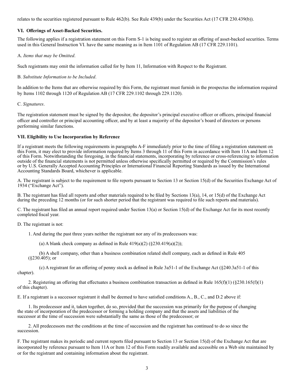 Form S-1 (SEC Form 870) Registration Statement Under the Securities Act of 1933, Page 3