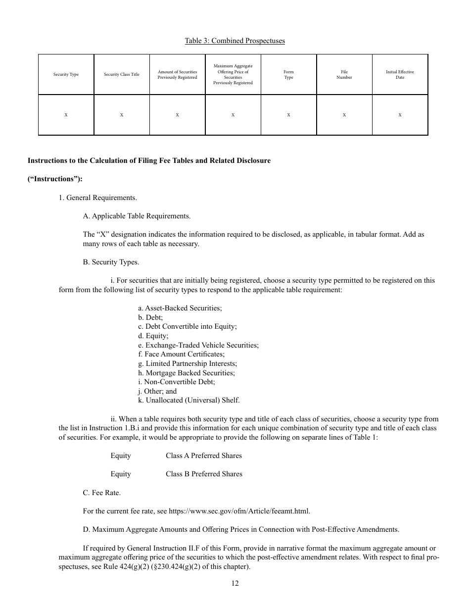 Form S-3 (SEC Form 1379) Registration Statement Under the Securities Act of 1933, Page 12
