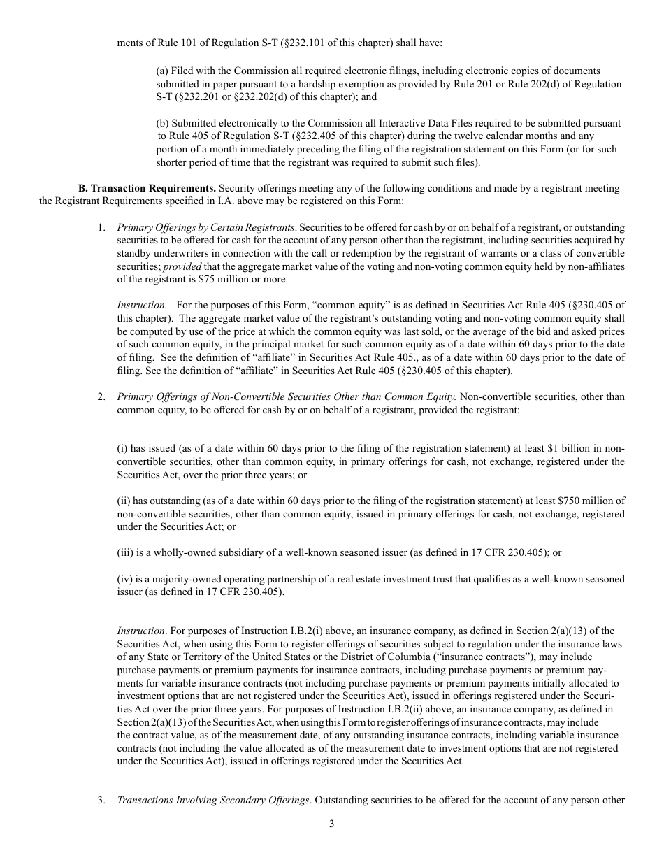 Form S-3 (SEC Form 1379) Registration Statement Under the Securities Act of 1933, Page 3