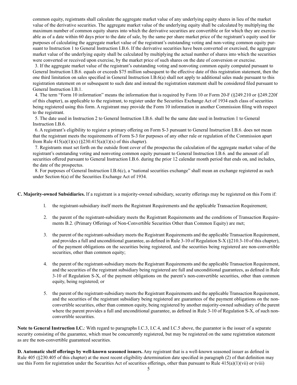 Form S-3 (SEC Form 1379) Registration Statement Under the Securities Act of 1933, Page 5