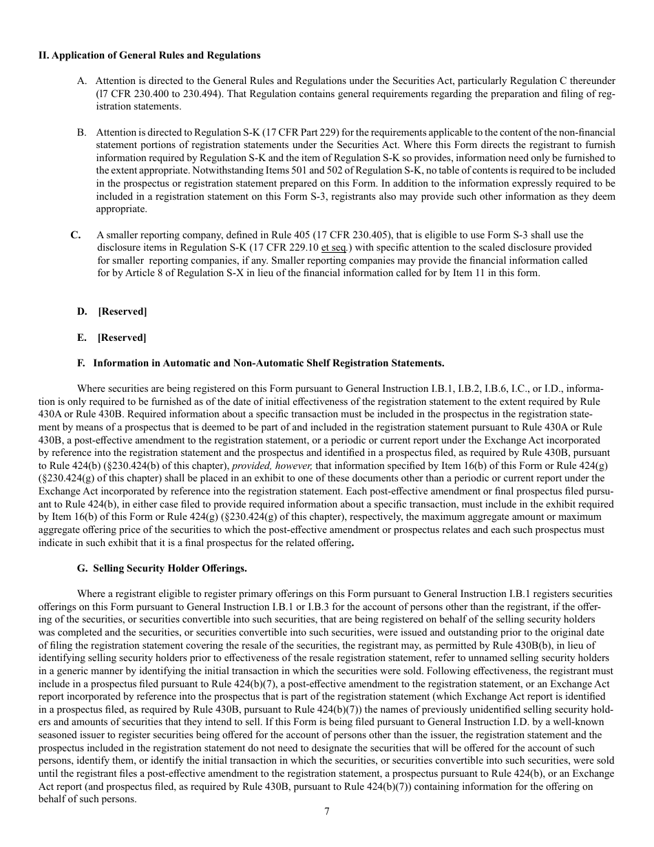 Form S-3 (SEC Form 1379) Registration Statement Under the Securities Act of 1933, Page 7