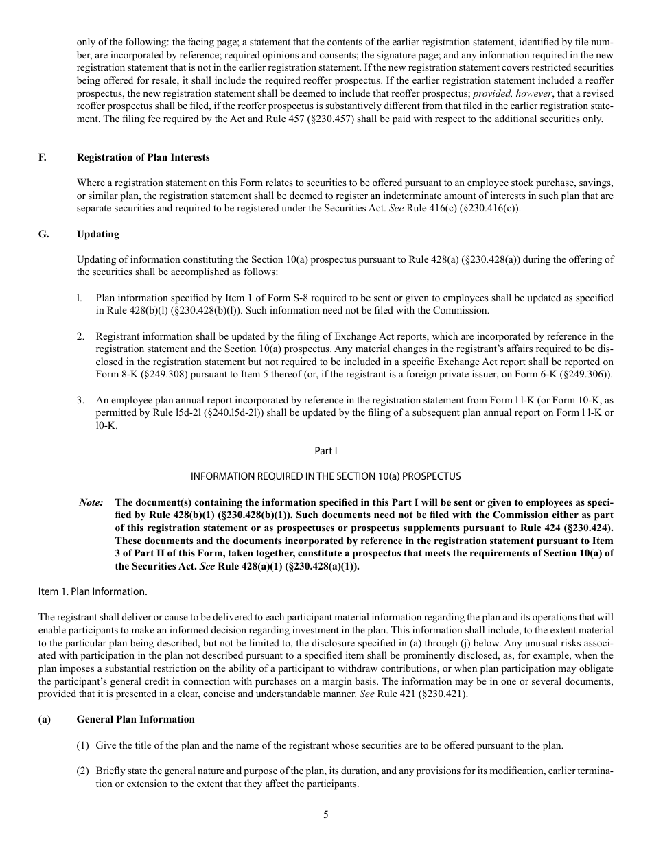Form S-8 (SEC Form 1398) Registration Statement Under the Securities Act of 1933, Page 5