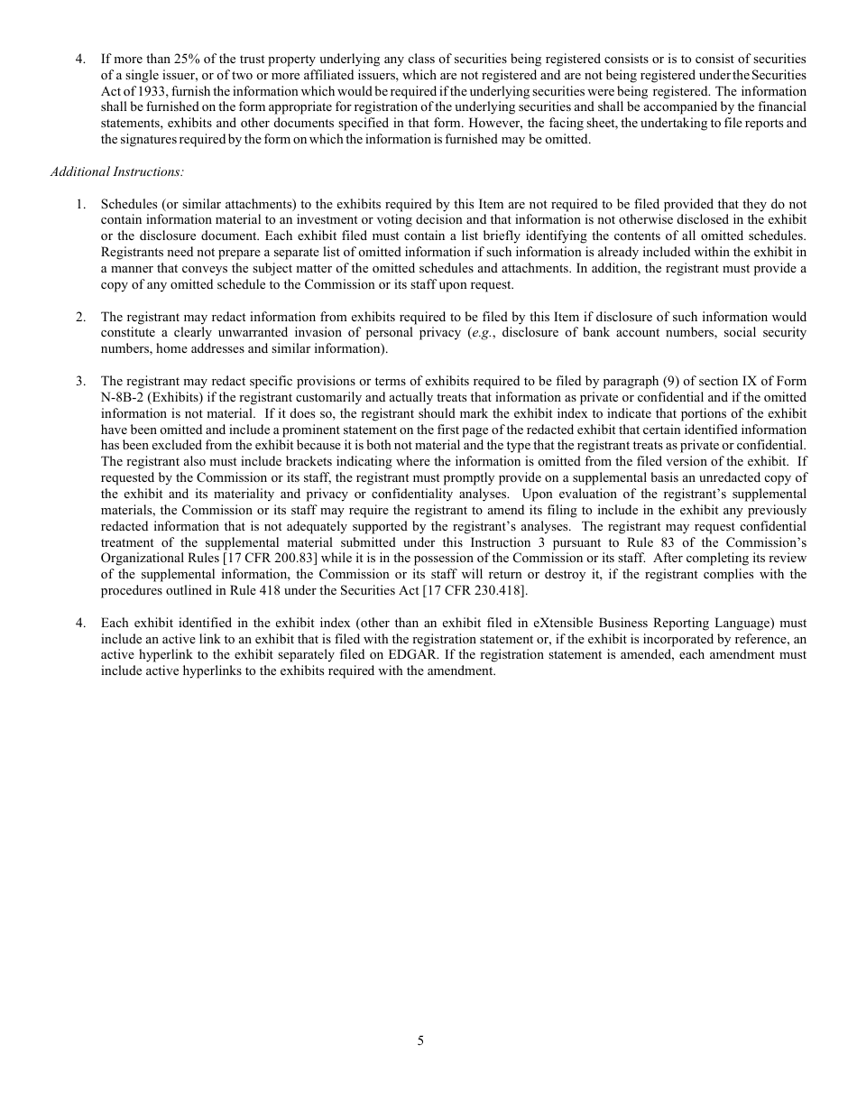 Form S-6 (SEC Form 649) Registration Under the Securities Act of 1933 of Securities of Unit Investment Trusts Registered on Form N-8b-2, Page 5