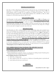 Residential Tax Abatement Single and Two Family Structure Application - City of Cleveland, Ohio, Page 2