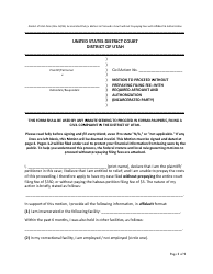 Document preview: Motion to Proceed Without Prepaying Filing Fee--with Required Affidavit and Authorization (Incarcerated Party) - Utah