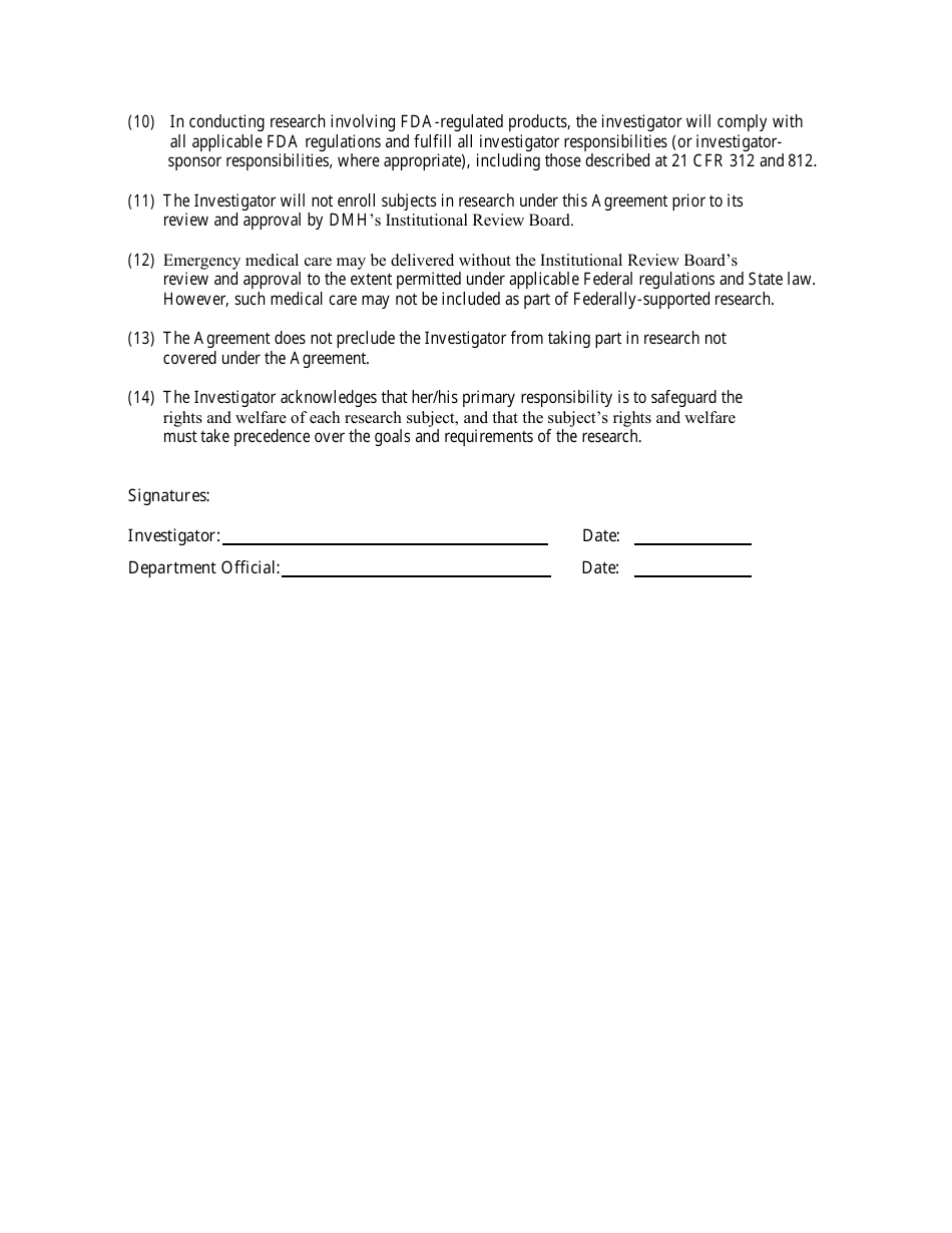 Unaffiliated Research Investigator Agreement - Massachusetts, Page 2