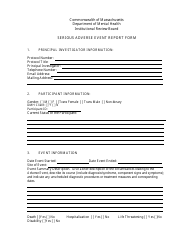 Serious Adverse Event Report Form - Massachusetts, Page 4