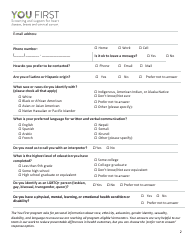 You First Membership Application - Vermont, Page 2