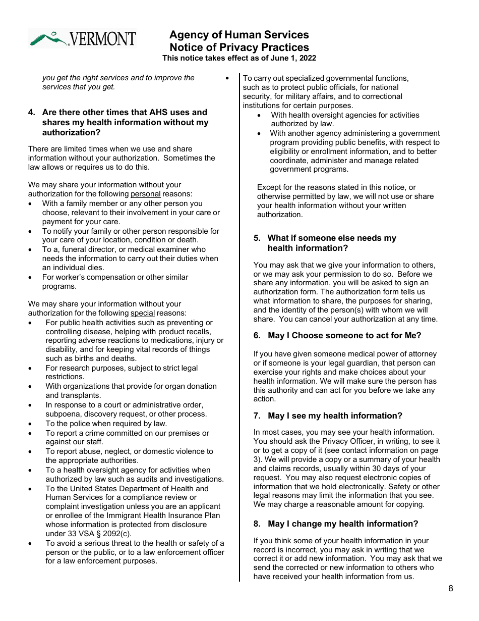 You First Membership Application - Vermont, Page 8