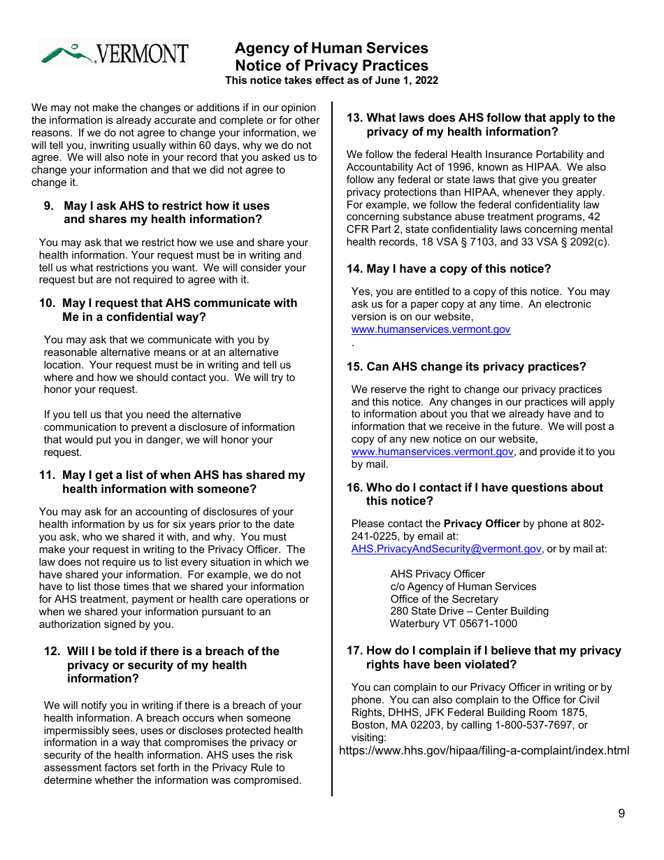 You First Membership Application - Vermont, Page 9