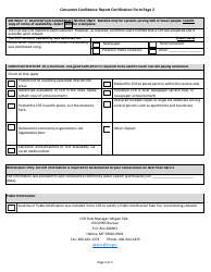 Consumer Confidence Report Certification Form - Montana, Page 2