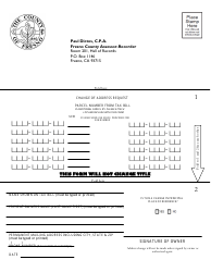 Document preview: Address Change Form - County of Fresno, California