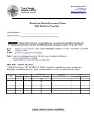 Request for Informal Assessment Review Multi-Residential Properties - County of Fresno, California