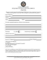 Document preview: Request for Public Records of the Mississippi Department of Agriculture and Commerce - Mississippi
