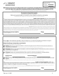 Directriz Anticipada Para La Atencion Medica De Vermont - Vermont (English/Spanish), Page 10