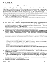 Directriz Anticipada Para La Atencion Medica De Vermont - Vermont (English/Spanish), Page 11