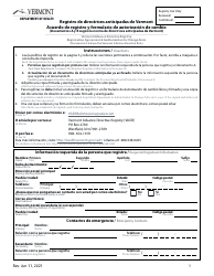 Directriz Anticipada Para La Atencion Medica De Vermont - Vermont (English/Spanish), Page 9