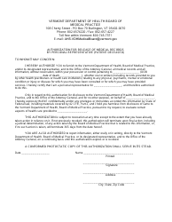 Document preview: Authorization for Release of Medical Records by Personal Representative (Patient Deceased) - Vermont