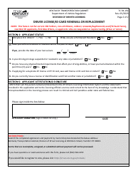 Form TC94-192 Driver License/Id Card Renewal or Replacement - Kentucky, Page 2