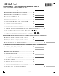 Schedule M1UE Unreimbursed Employee Business Expenses - Minnesota, Page 2