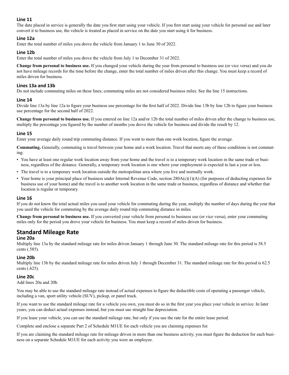 Schedule M1UE Unreimbursed Employee Business Expenses - Minnesota, Page 5