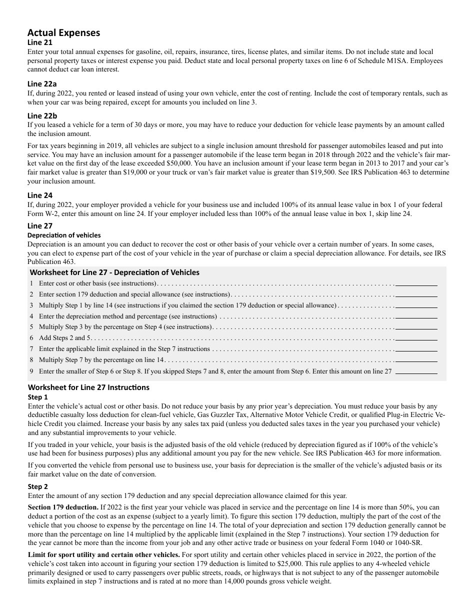 Schedule M1UE Unreimbursed Employee Business Expenses - Minnesota, Page 6