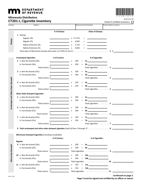 Form CT201-I Attachment 6  Printable Pdf