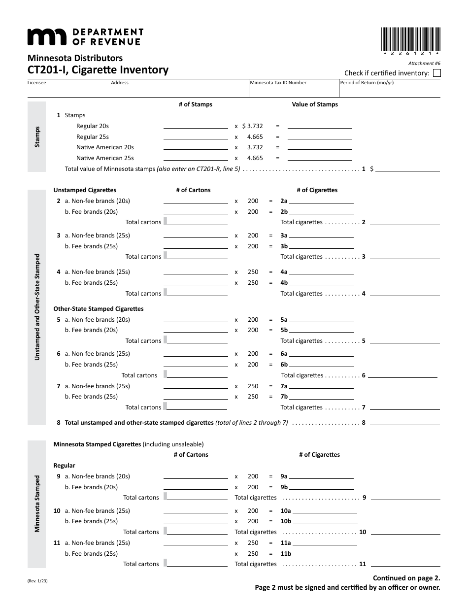 Form CT201-I Attachment 6 - Fill Out, Sign Online and Download Fillable ...